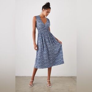 Rails LA ‘Izzy’ Micro Floral Midi Dress in Ice Chrysanthemum